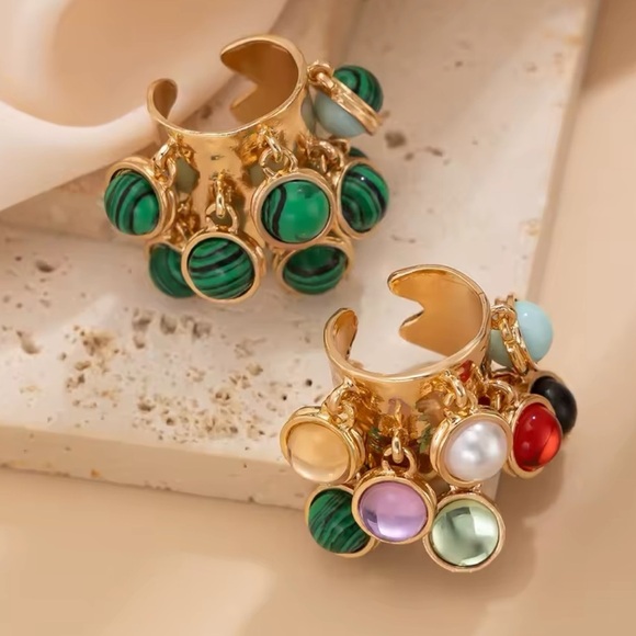 Colorful Natural Stone Fringe Ring - Picture 6 of 15